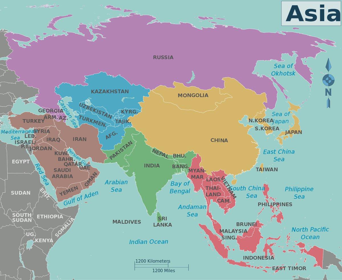 Asien und Russland Landkarte - Karte von Asien Russland (Osteuropa