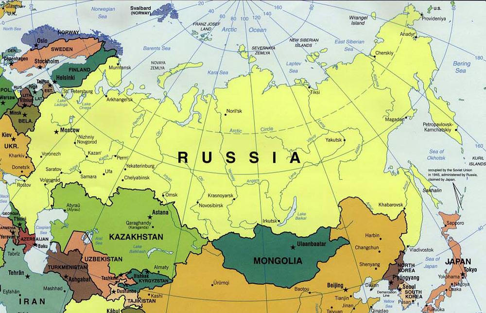 Russland die politische Landkarte Russland Karte politischen (Ost