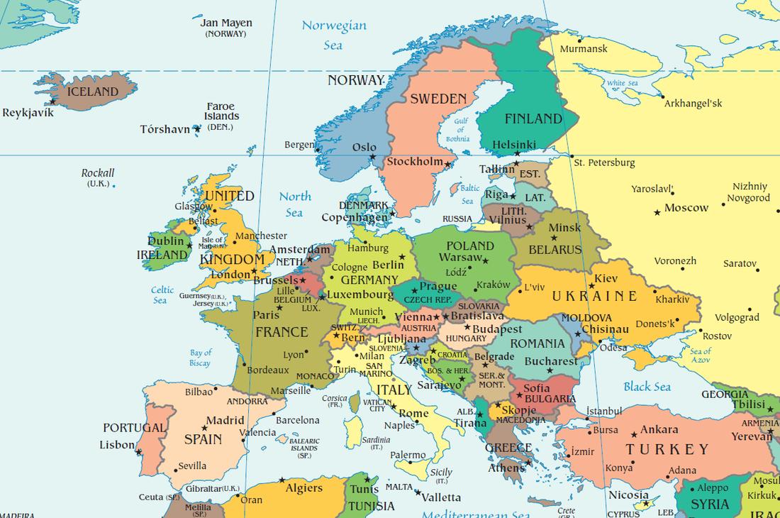 Russland und Europa-Karte - Karte-Europa und Russland (Ost-Europa - Europe)