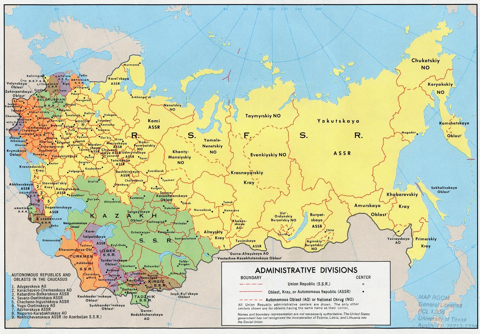 UdSSR und Russland Landkarte - Karte der UdSSR und Russland (Ost-Europa - Europe)