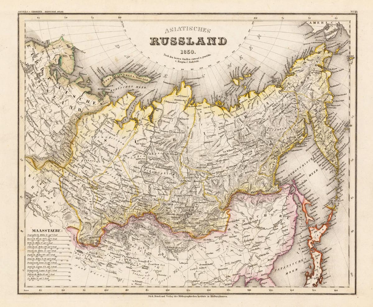 alte Karte von Russland
