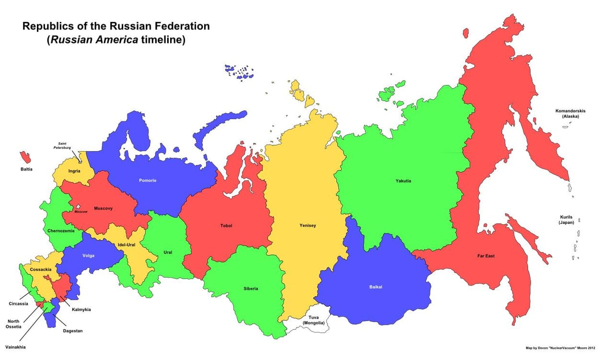 Karte der Russischen Republiken