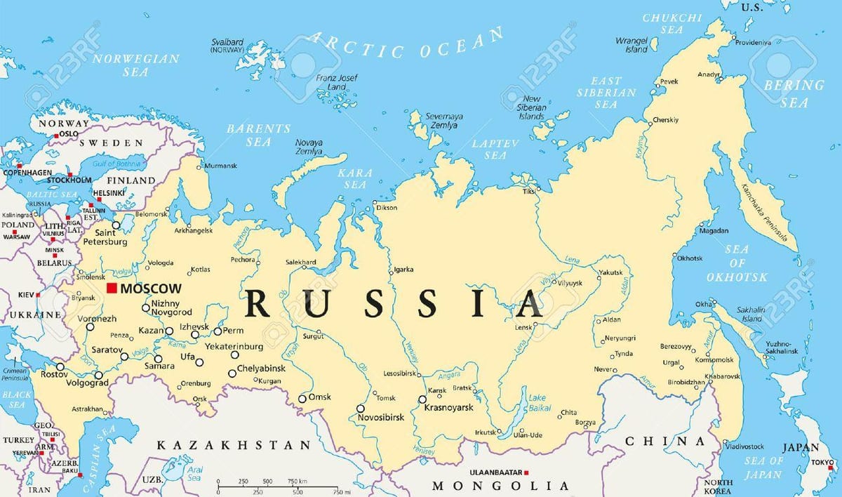 Russland Hauptstadt Karte