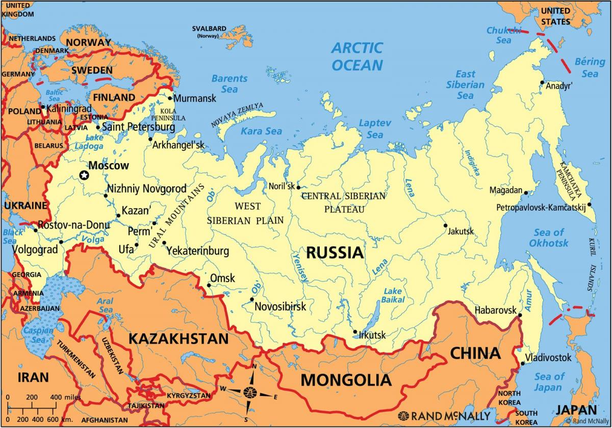 Politische Landkarte von Russland - Politischen Landkarte Russland