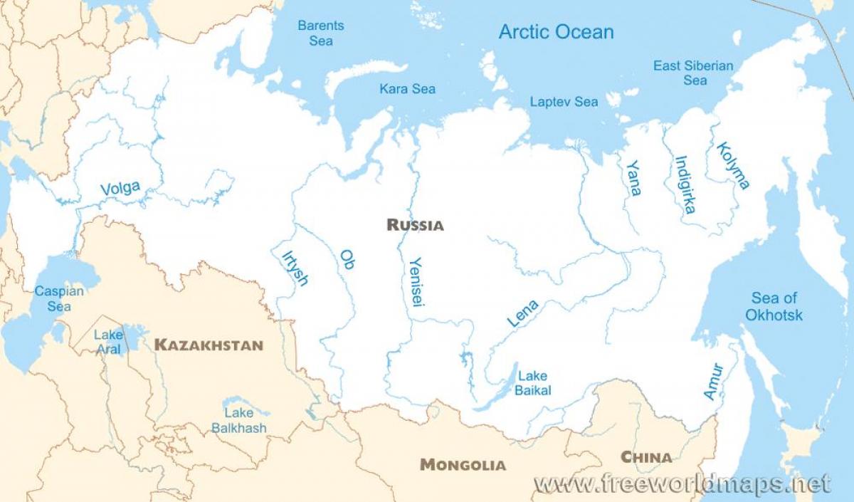 Russian River Karte Karte Russlands Flussen Ost Europa Europe
