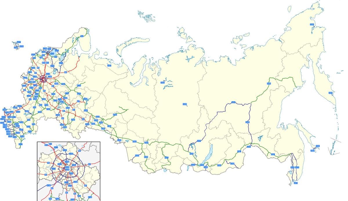 Karte der Russischen Autobahn