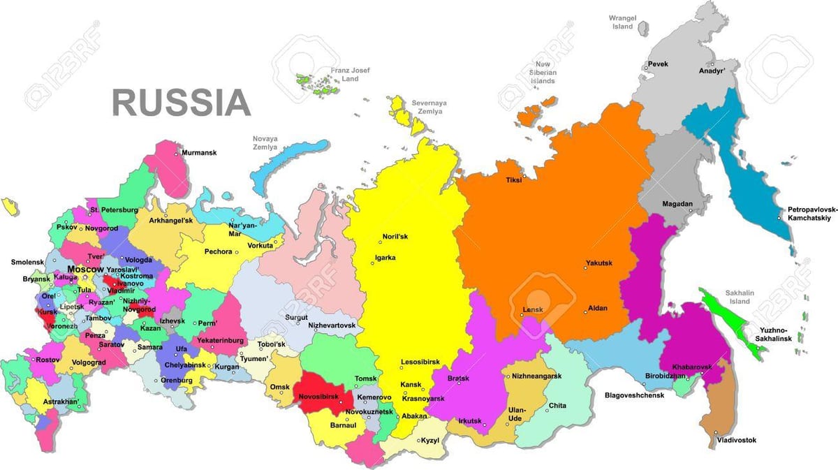 Karte der Russischen Föderation