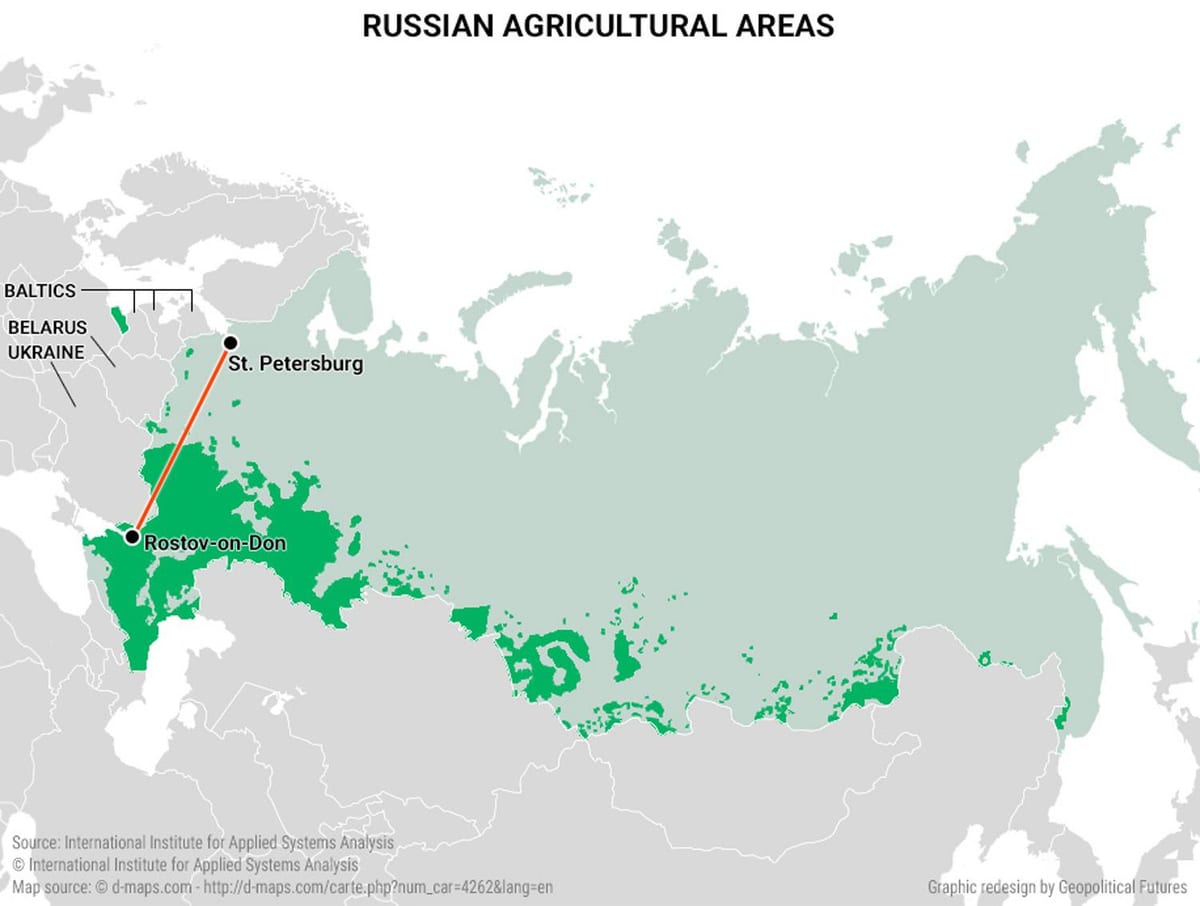 Karte der Russischen Landwirtschaft