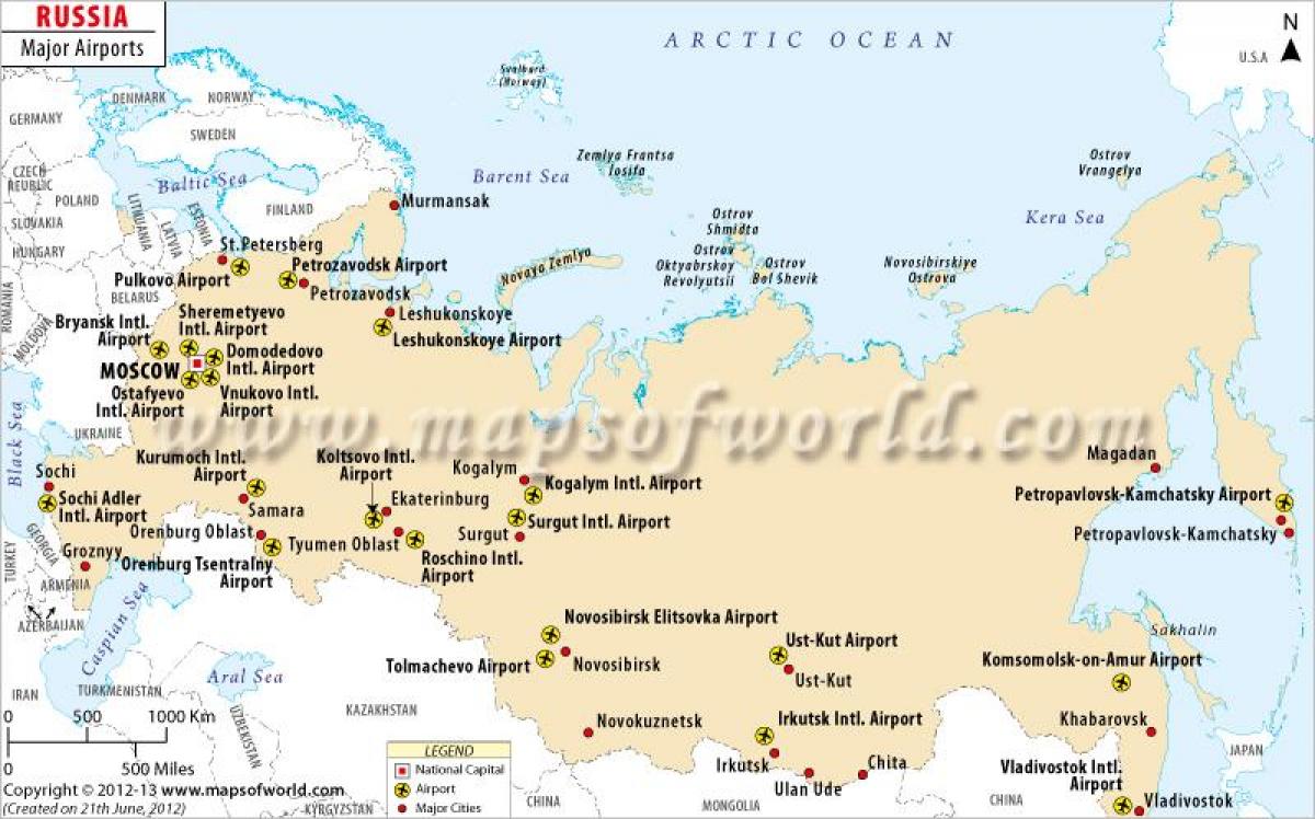 Russland Flughafen-Karte