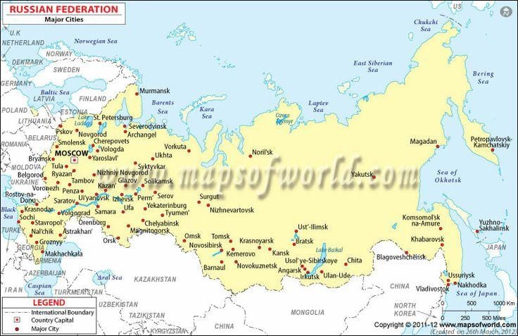 Karte von Russland und Städte