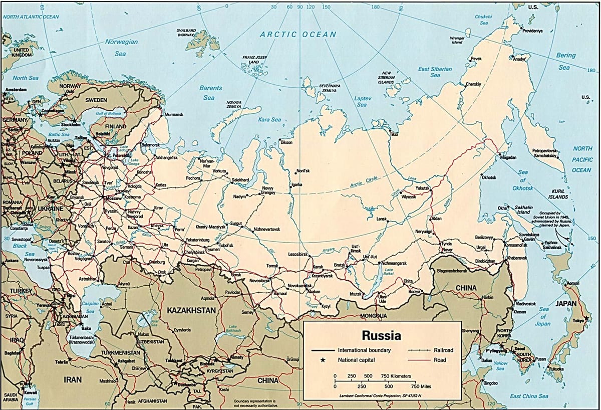 die Karte von Russland