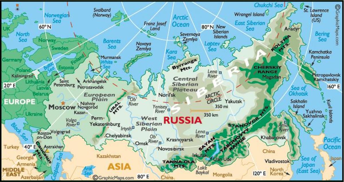 Karte von Russland-Reisen