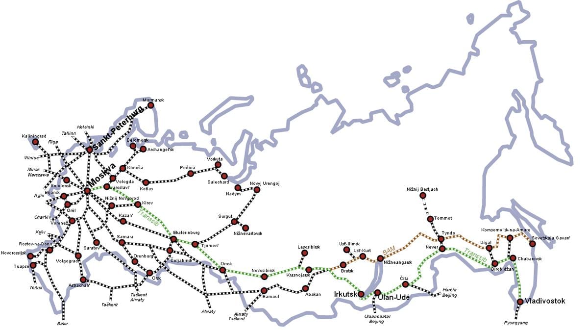 Zug Karte Russland