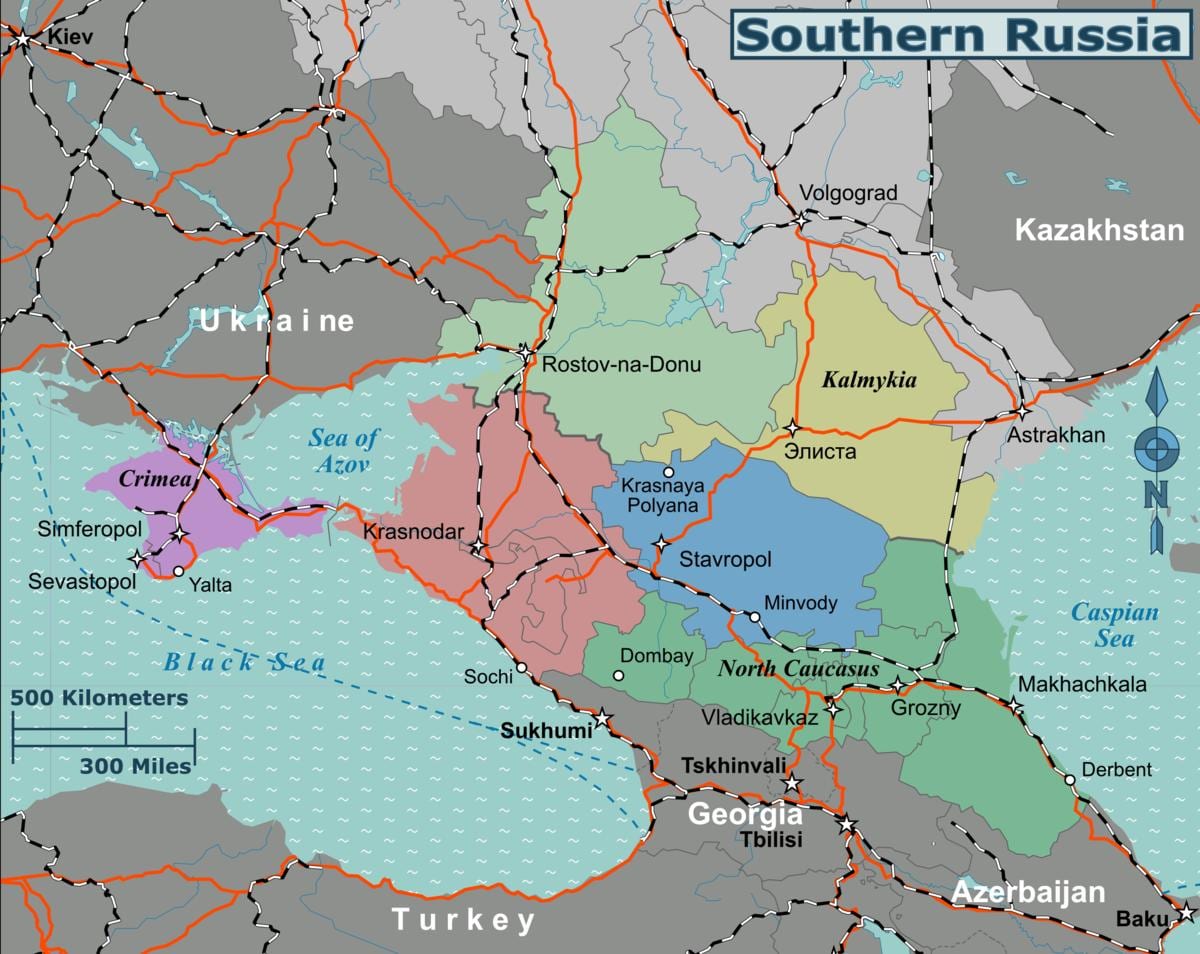 Karte des südlichen Russland