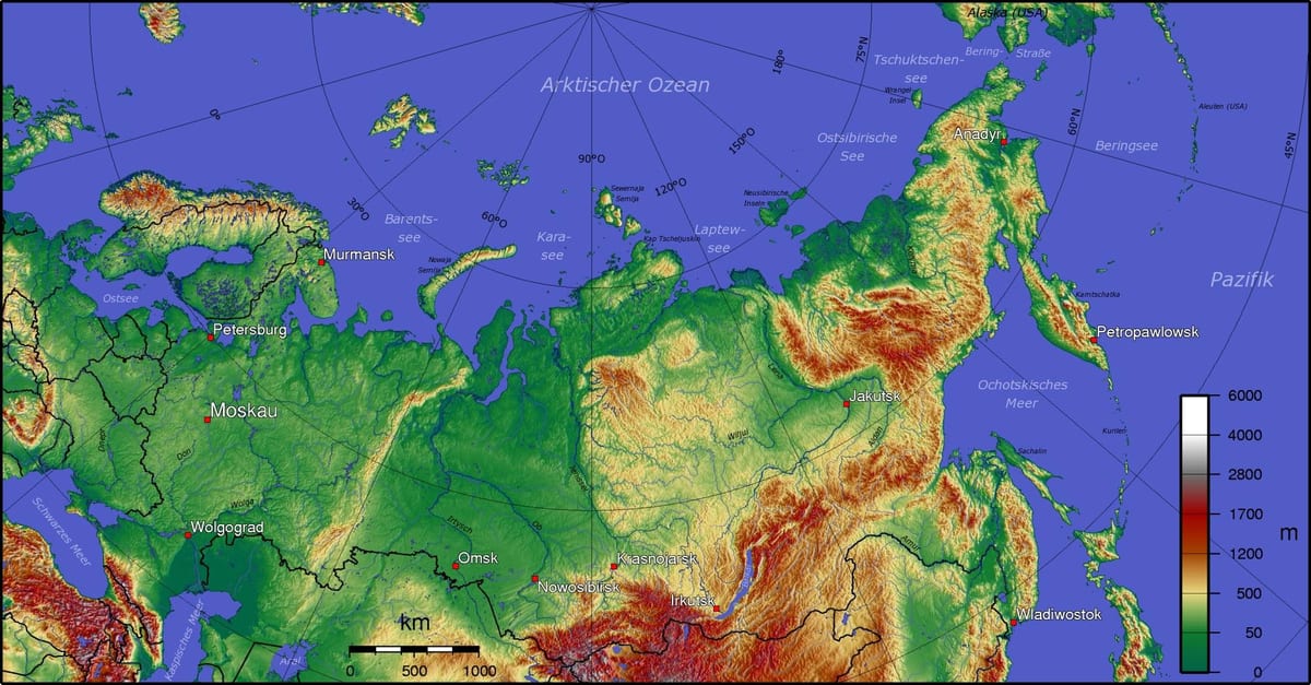 topographische Karte Russland