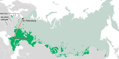 Karte der Russischen Landwirtschaft