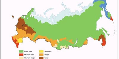 Tundra auf der Karte Russlands