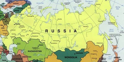 Karte von Russland und den angrenzenden Ländern