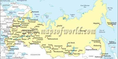 Karte von Russland und Städte