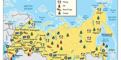 Ressourcen-Landkarte von Russland