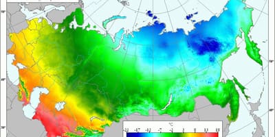 Karte von Russland-Temperatur