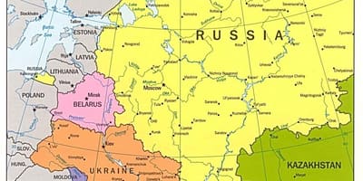 Karte des westlichen Russland
